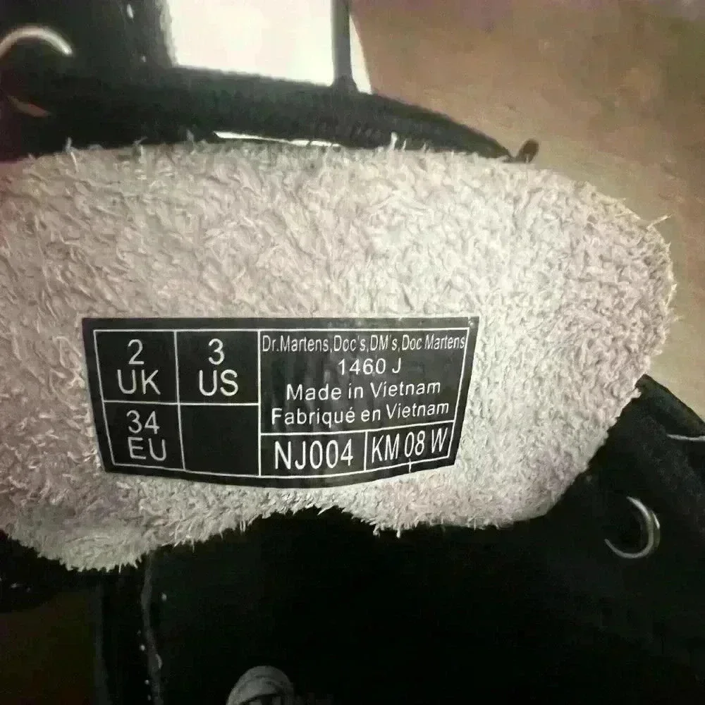 Dr Martens 1460 J Girls White Boots Size 3 Side Zip